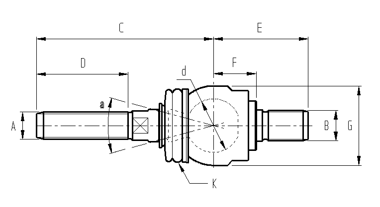 Rótula axial macho