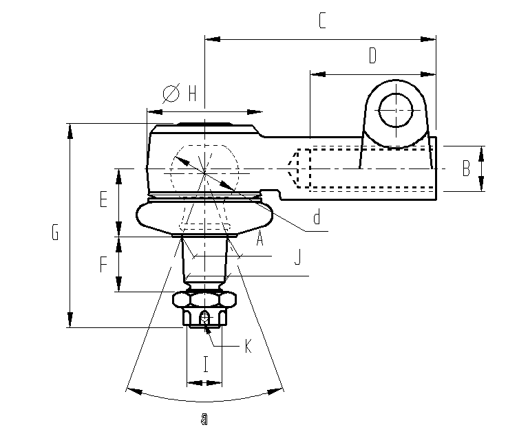 Female tie rod ends with bolt